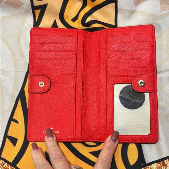 Kate Spade Slim Bifold Red Wallet - Picture 4 of 13